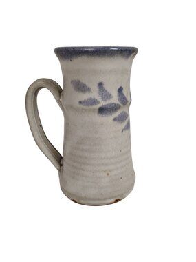 Studio Pottery Mug | Blue Brown Drip Glaze Stoneware | Rustic Artisan 6.5"